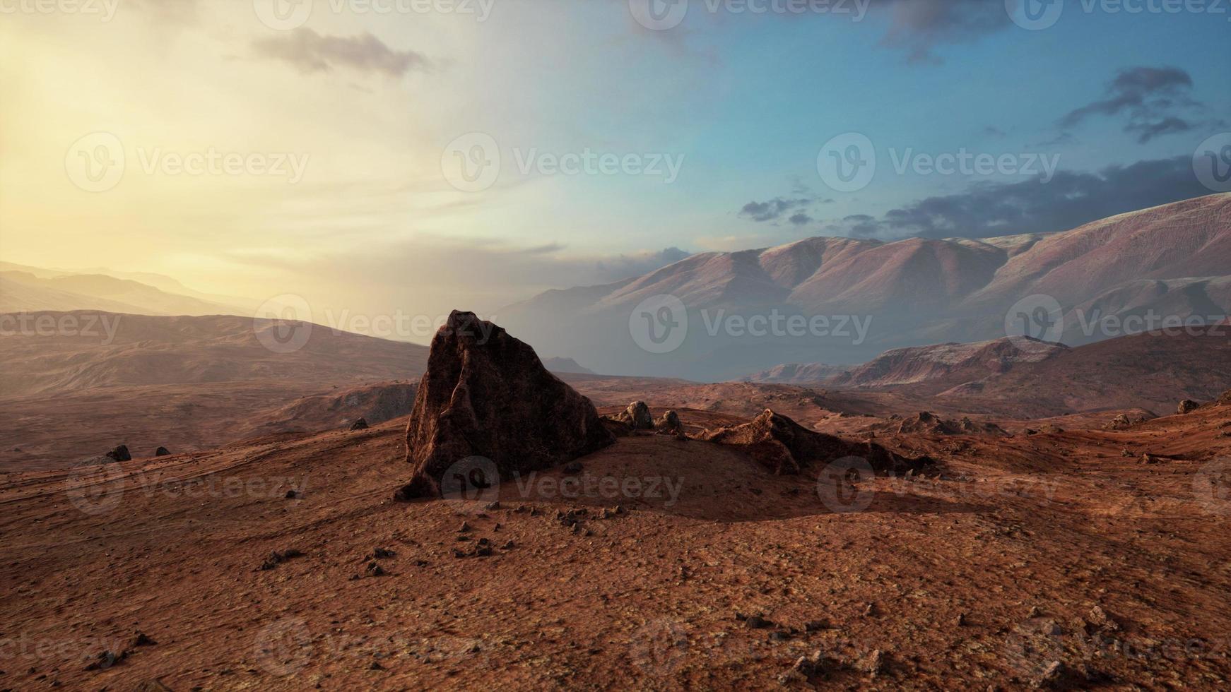 Rock formations in desert of Wadi Rum photo