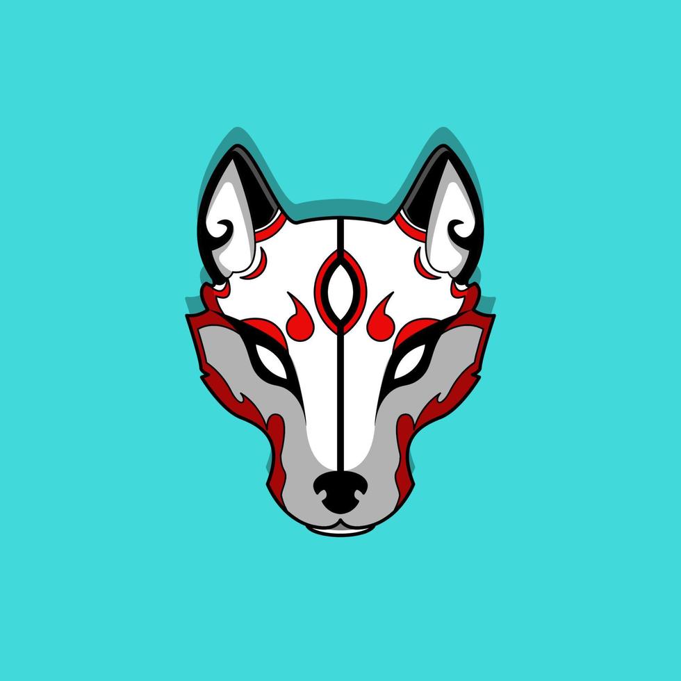 Japanese kitsune mask, Vector illustration eps.10