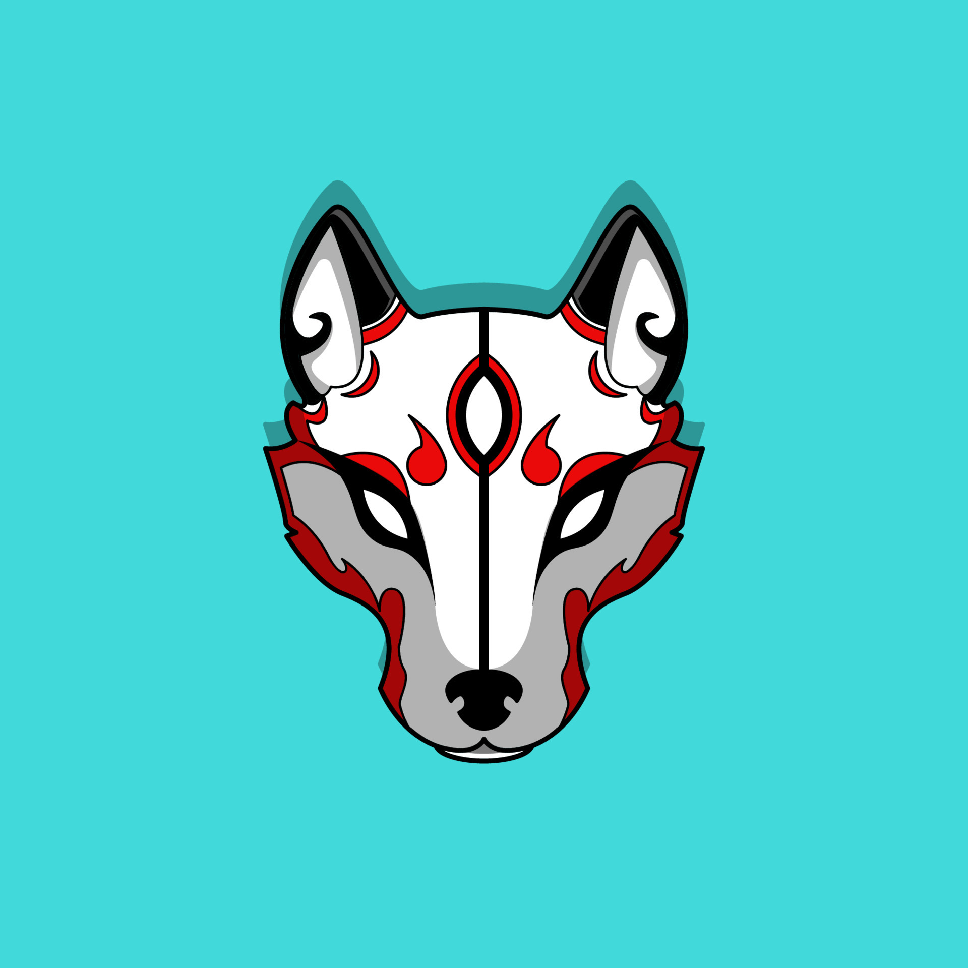 Japanese kitsune mask, Vector illustration eps.10 5622598 Vector Art at