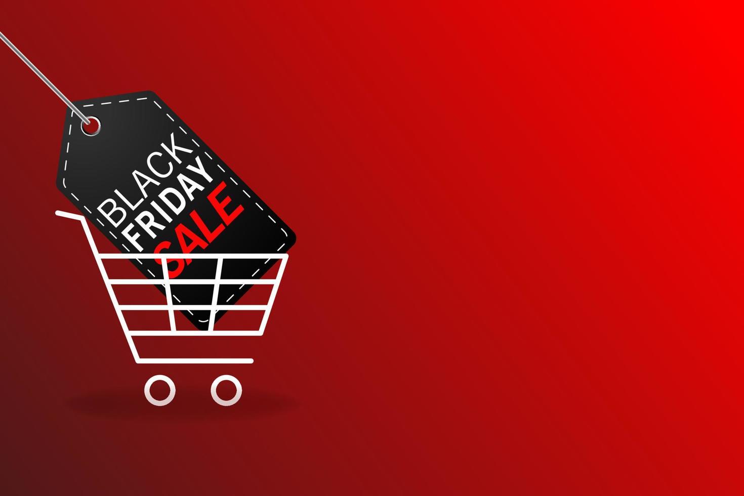Black friday sale hanging tag with cart, Vector illustration eps.10