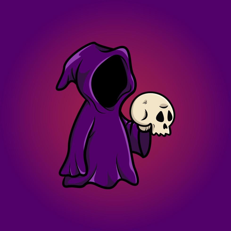 cabeza de cráneo wizzard para halloween, ilustración vectorial eps.10 vector