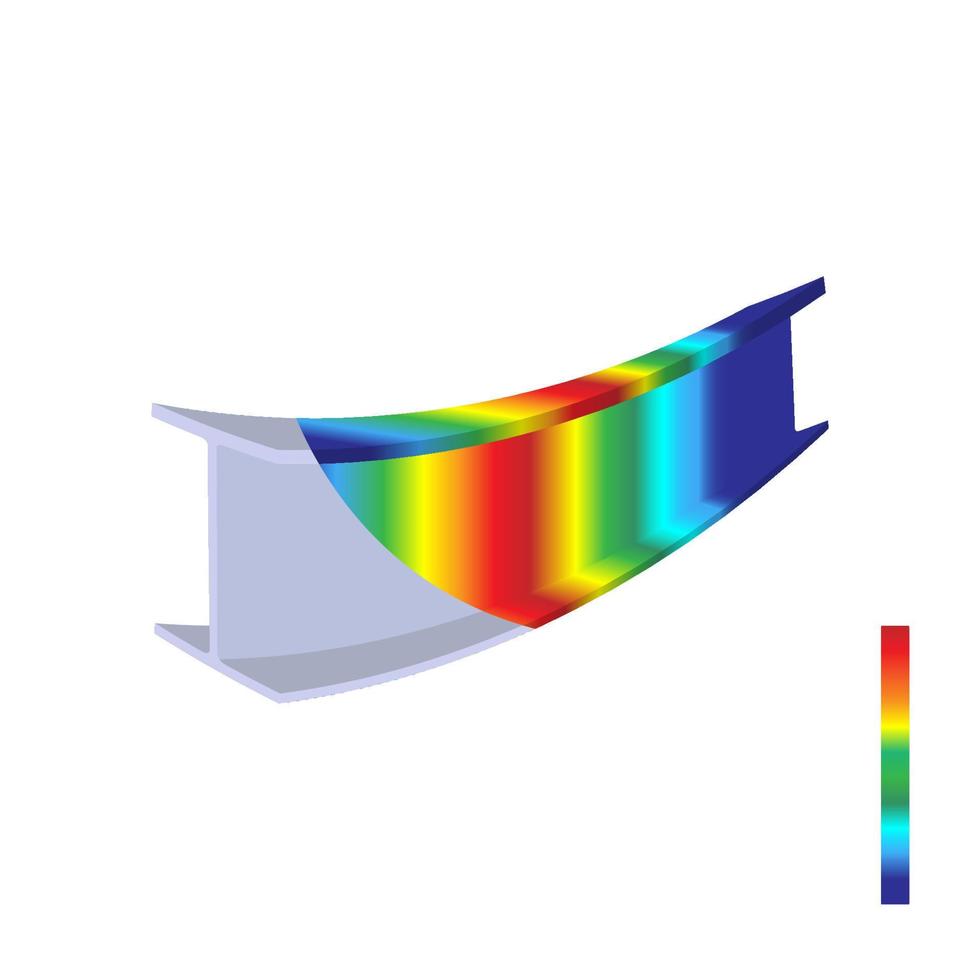 Finite element analysis of steel, Von mises stress, Vector illustration eps.10