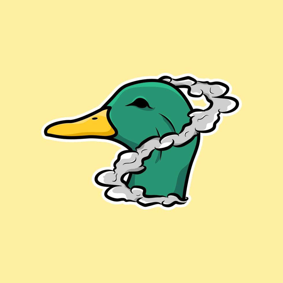 pato con humo, ilustración vectorial eps.10 vector