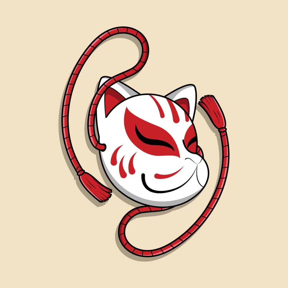 máscara kitsune japonesa, ilustración vectorial eps.10 vector