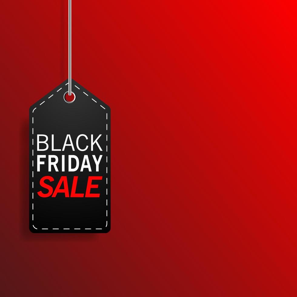 Black friday sale hanging tag with cart, Vector illustration eps.10