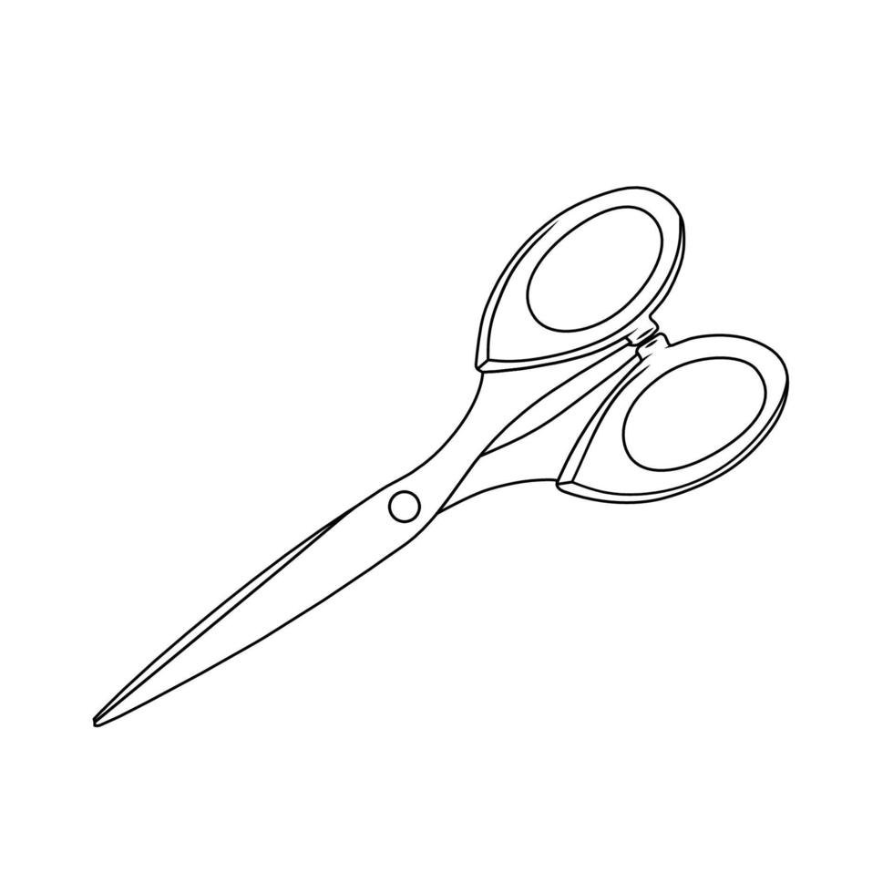 Scissors Outline Icon Illustration on White Background vector