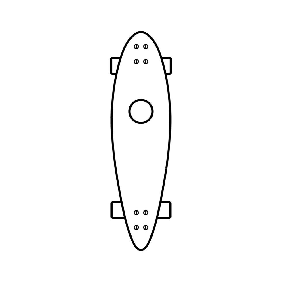Skateboard Outline Icon Illustration on White Background vector