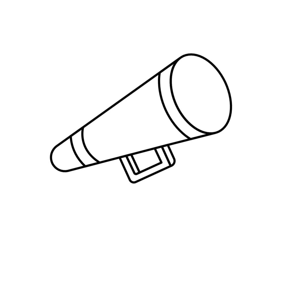 ilustración de icono de contorno de bocina de director sobre fondo blanco adecuado para película, director, icono de película vector