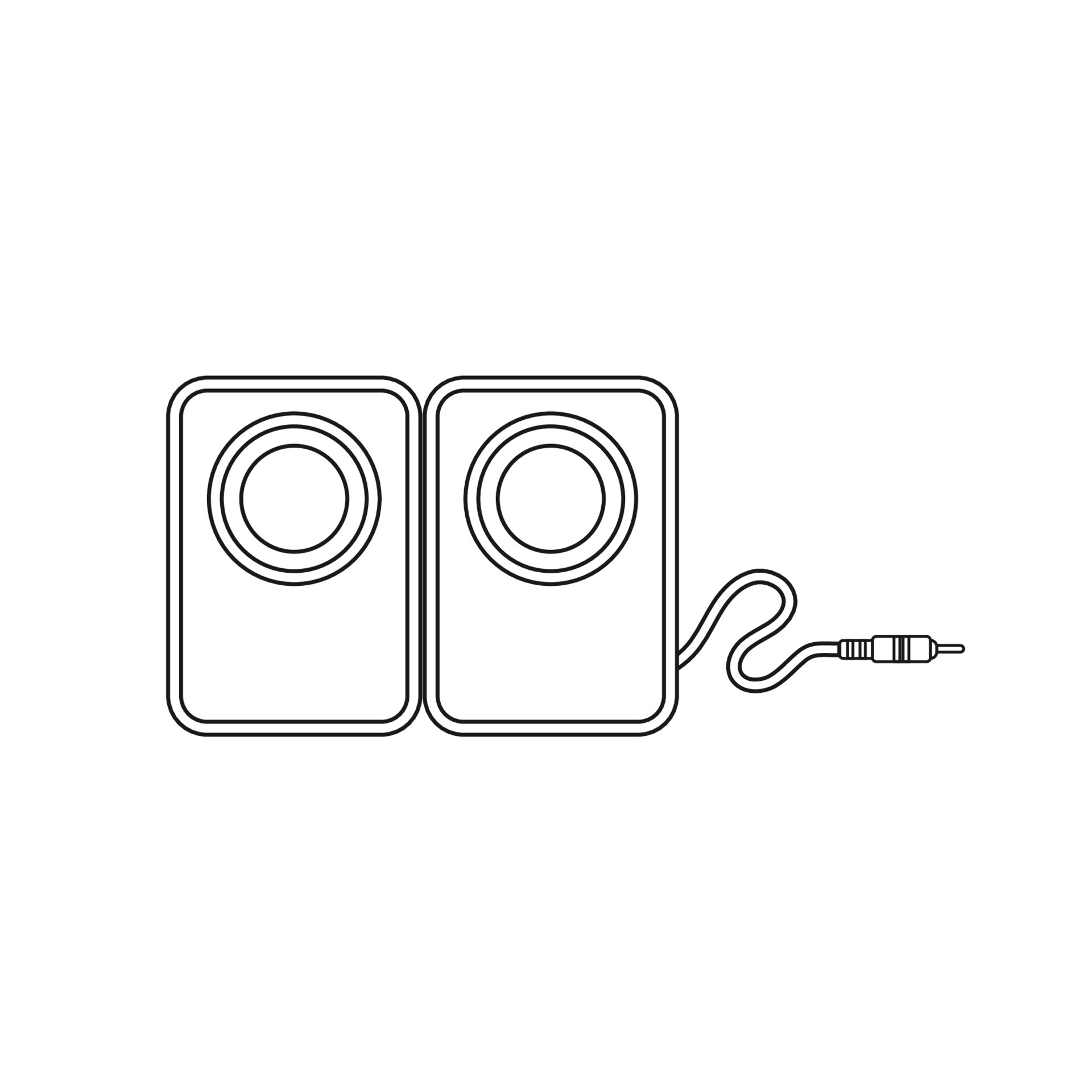 Speaker Black and White Icon in Outline Style on a White Background