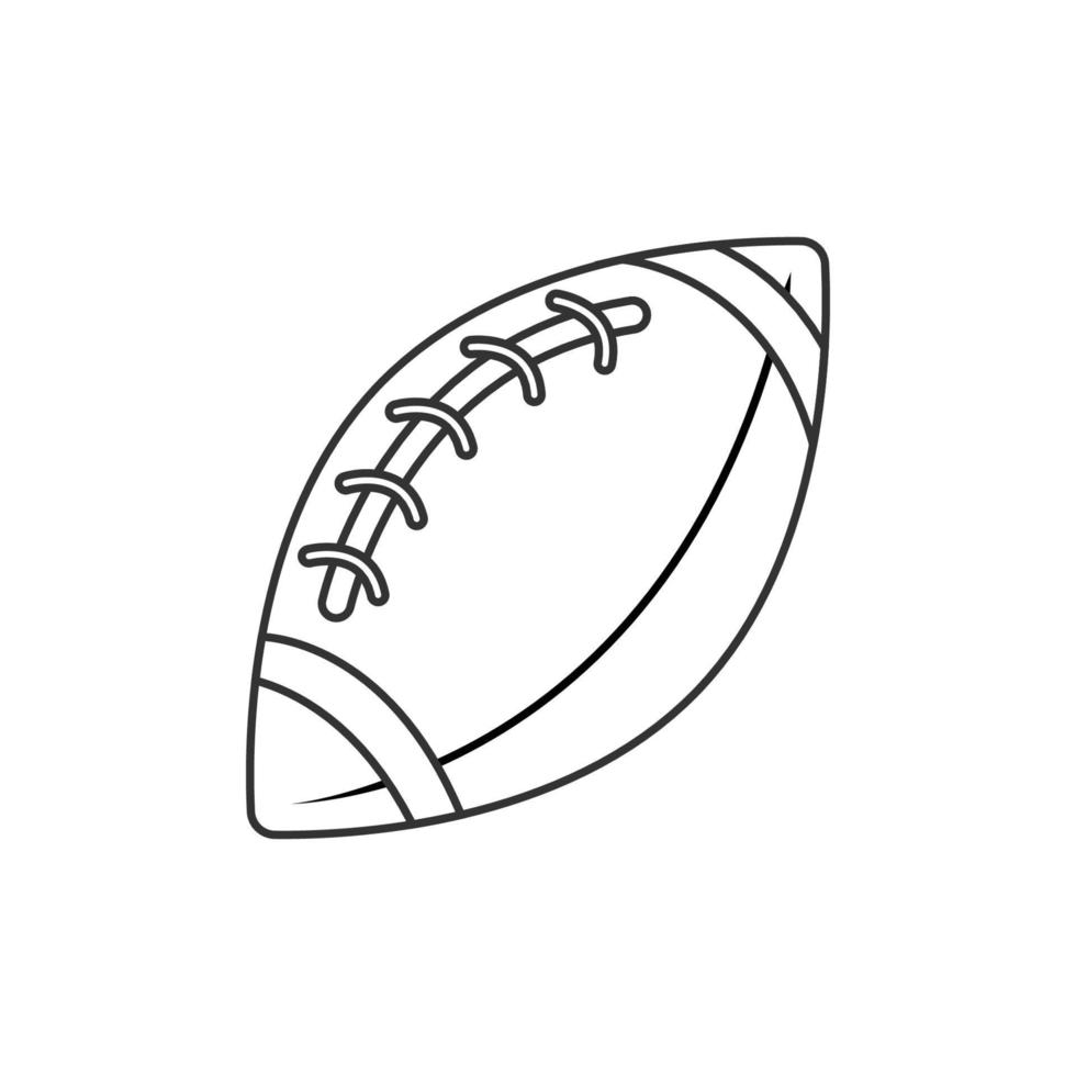 pelota de rugby, ilustración de icono de esquema de fútbol americano sobre fondo blanco vector