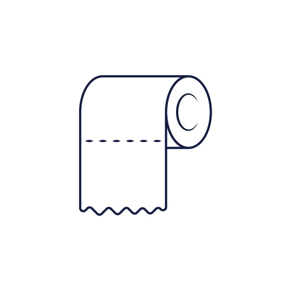 Toilet Paper Outline Icon Illustration on White Background Suitable for Bathroom, Hygiene, Cleanliness vector