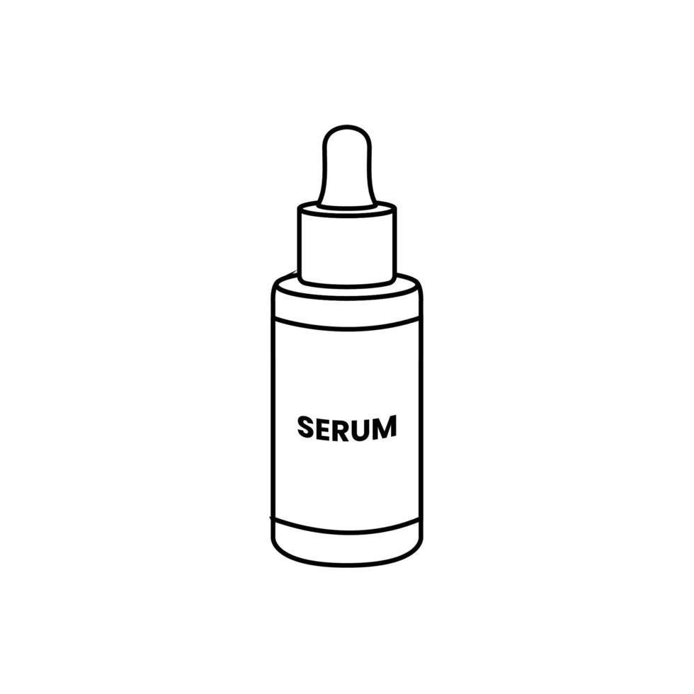 Serum Bottle Outline Icon Illustration on Isolated White Background Suitable for Beauty, Saloon, Healthcare vector