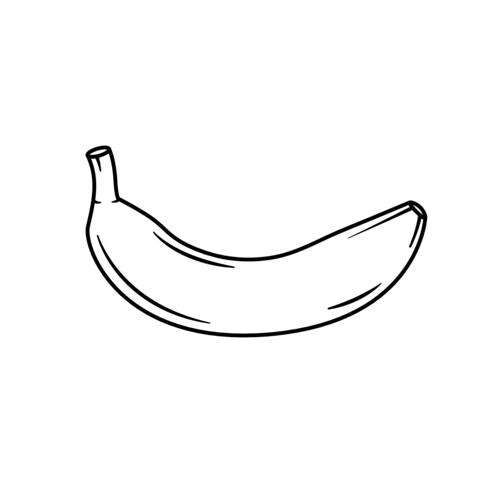 icono de contorno de plátano sobre fondo blanco vector