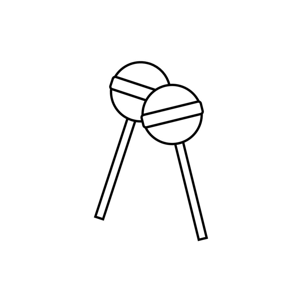 Lollipop Outline Icon Illustration on White Background vector
