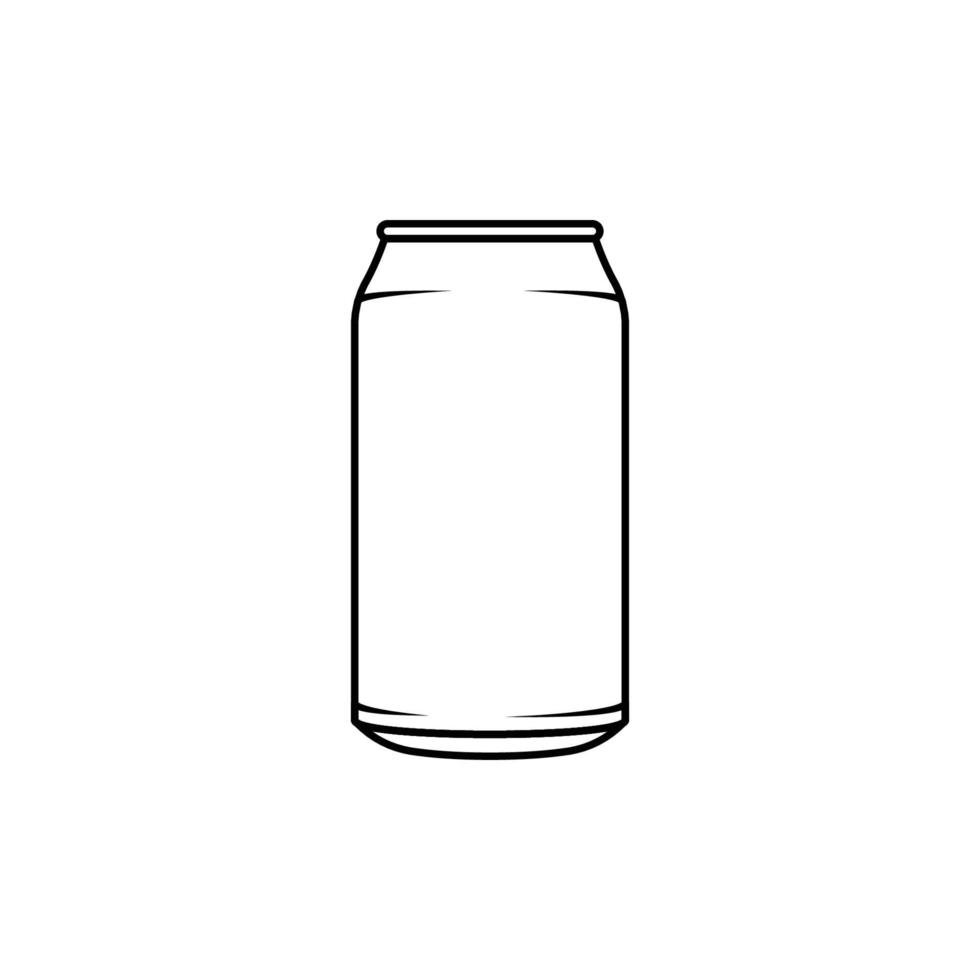 icono de lata en estilo de contorno sobre un fondo blanco adecuado para bebidas, bebidas, icono de soda. aislado vector