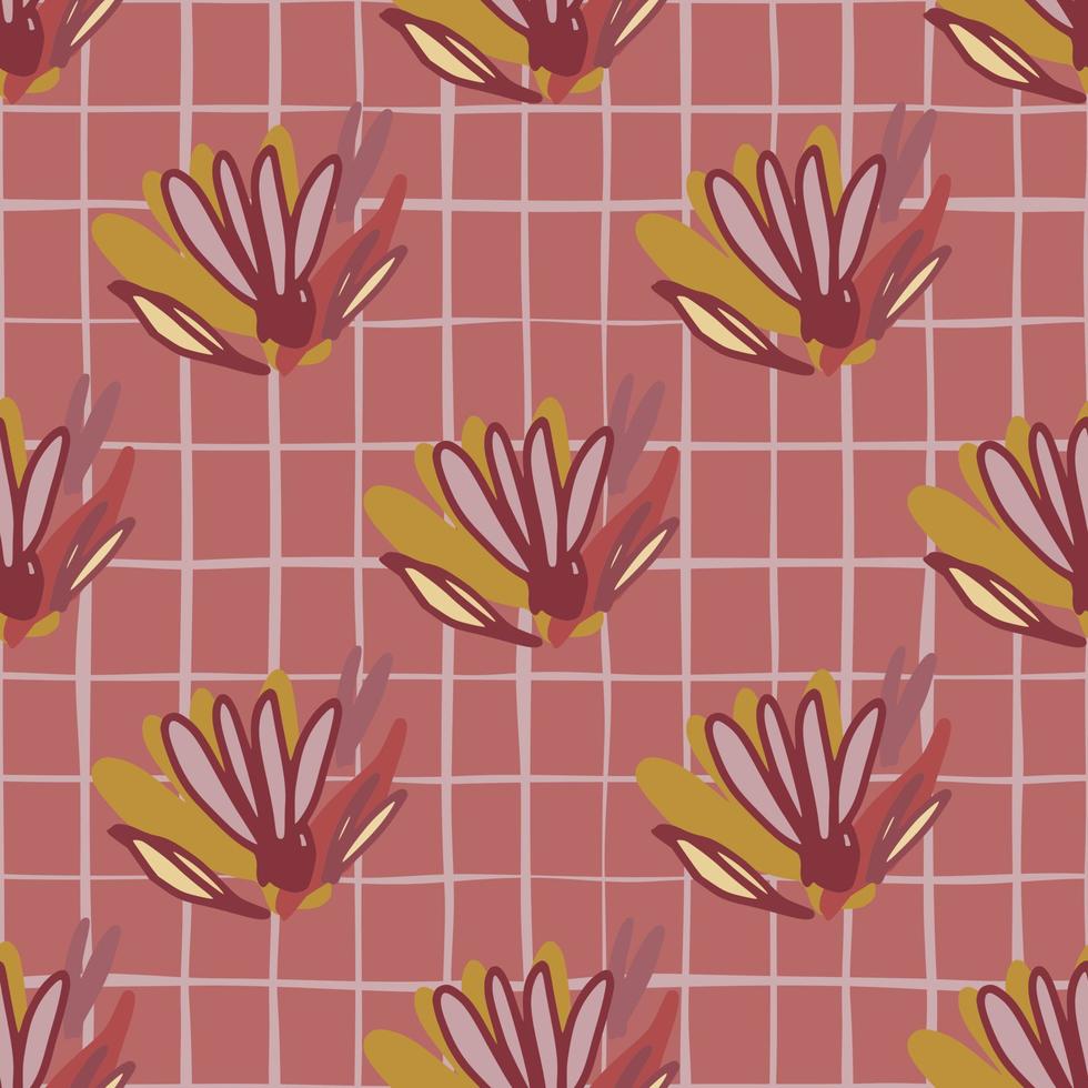 Papel tapiz floral sin fin de tinta de pincel geométrico. garabato flor de patrones sin fisuras sobre fondo vintage. vector