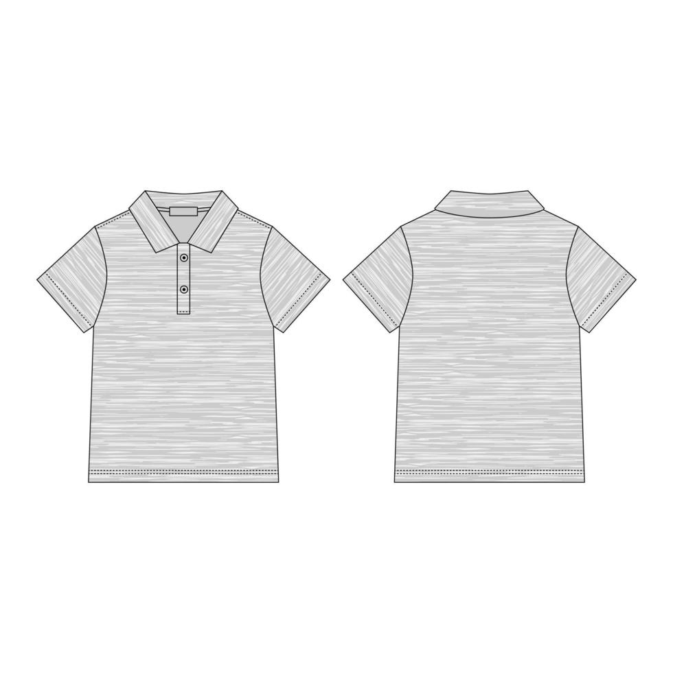 camiseta polo en tejido melange aislado sobre fondo blanco. vector