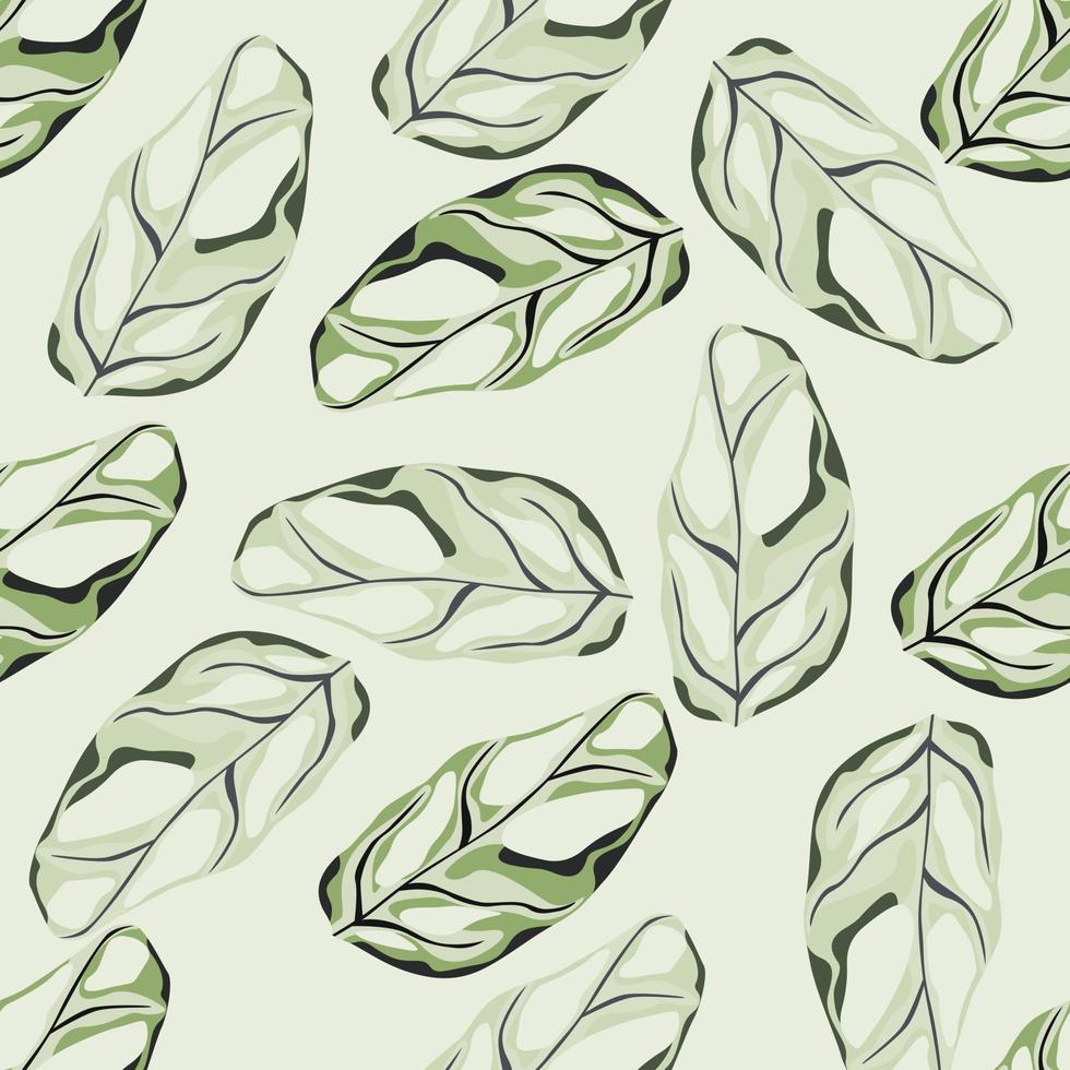 patrón sin costuras de siluetas de monstera de mármol pastel al azar. fondo claro ornamento tropical de la naturaleza del follaje. vector