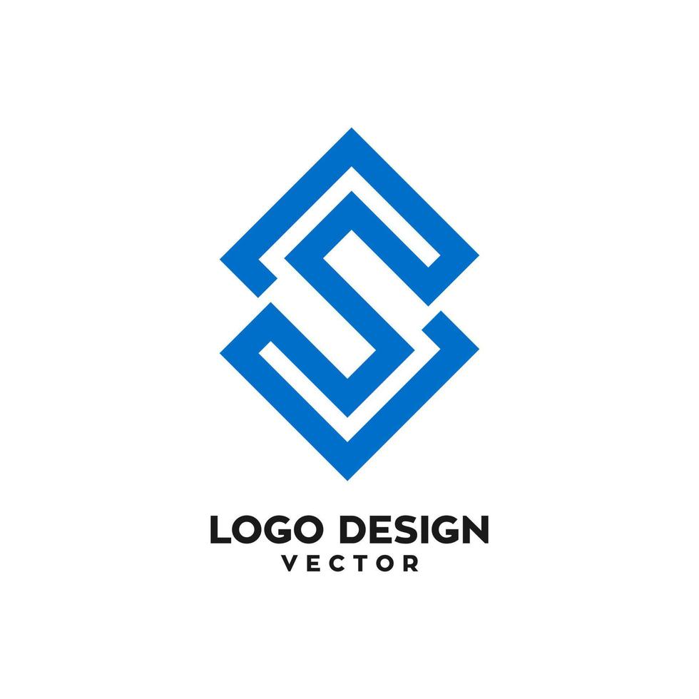 vector de diseño de logotipo de símbolo geométrico s
