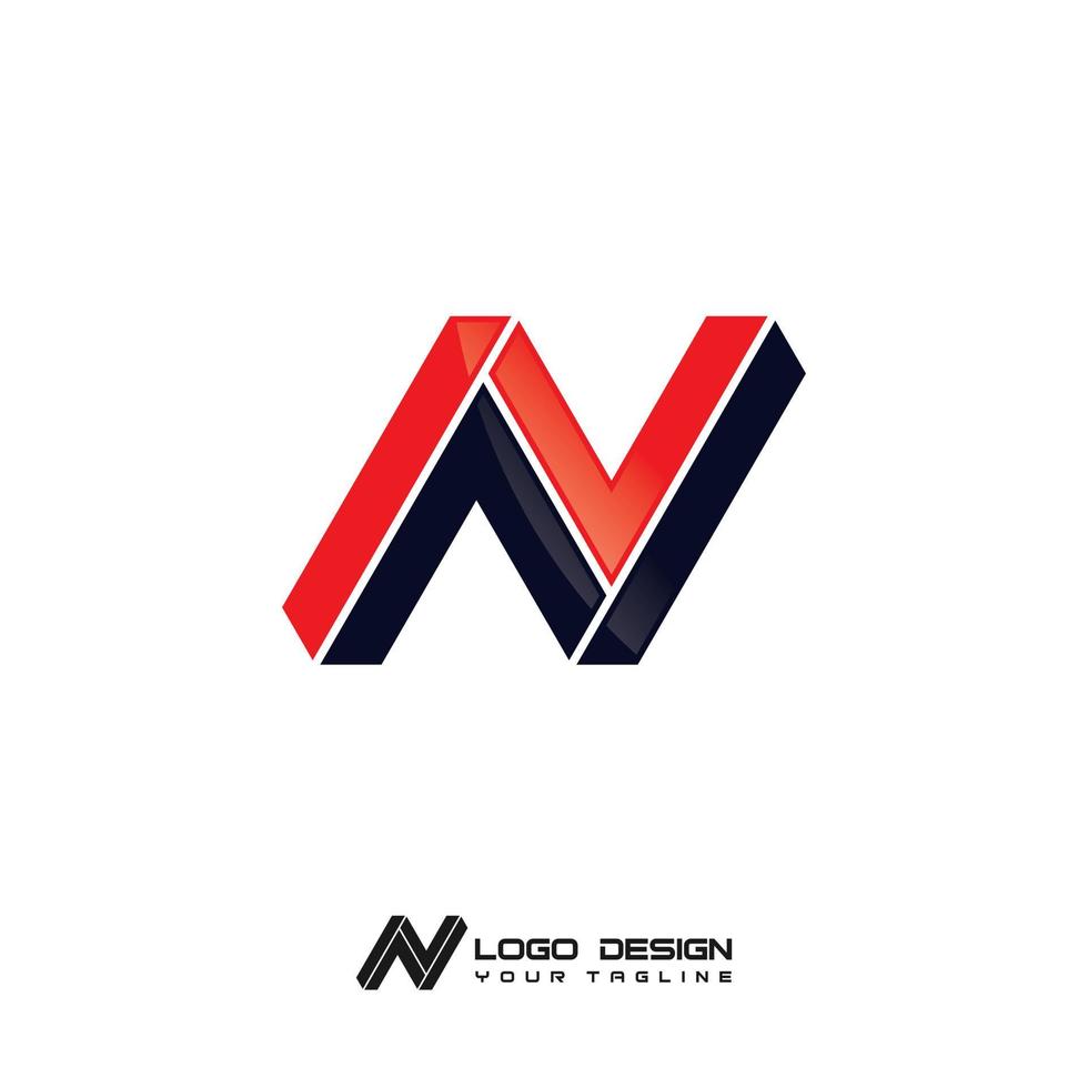 plantilla de logotipo de empresa moderna de letra n vector