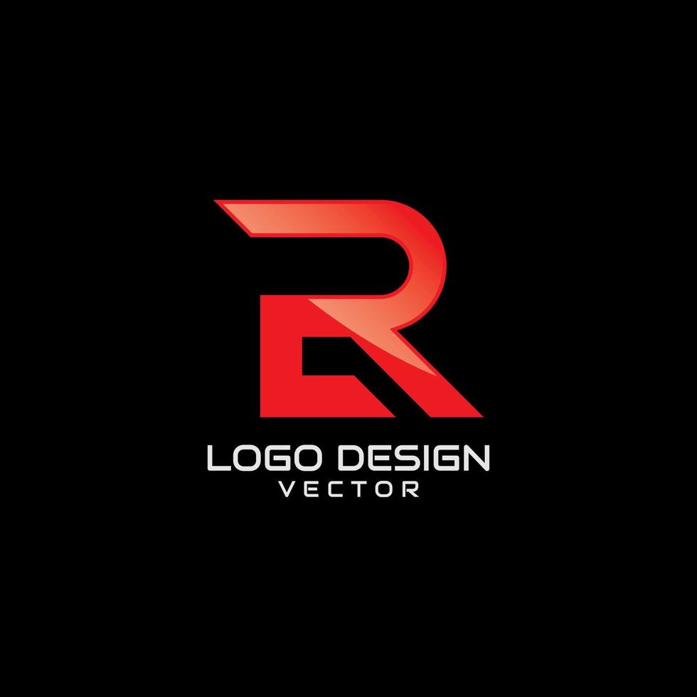 Red R Symbol Logo Design vector