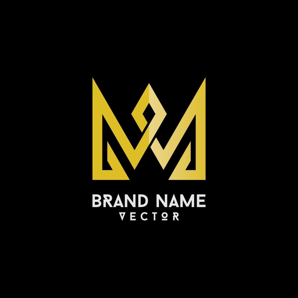 plantilla de logotipo de monograma dorado con letra m vector