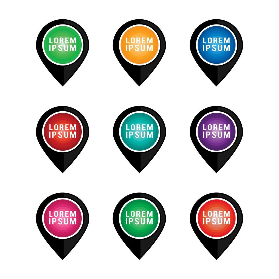 conjunto de vectores de iconos de puntos coloridos