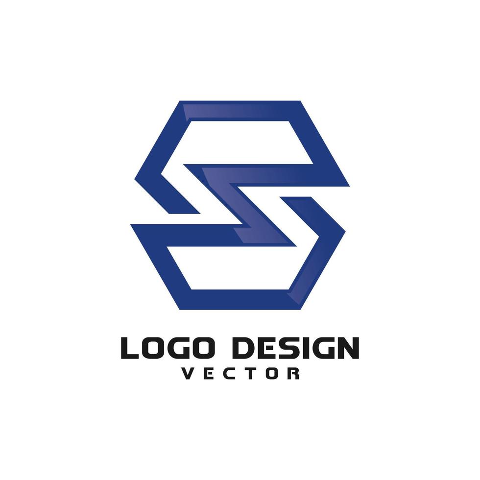 vector de diseño de logotipo de línea de letra s