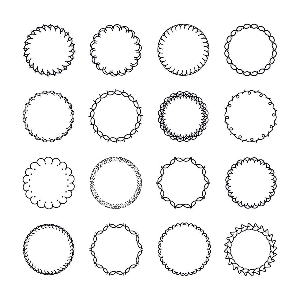 Vintage Circle Frame Vector Set
