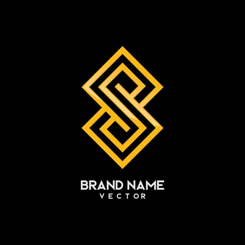 Geometric Monogram S Symbol vector
