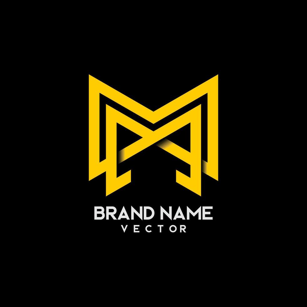 Monogram M Letter Typography Logo Design vector