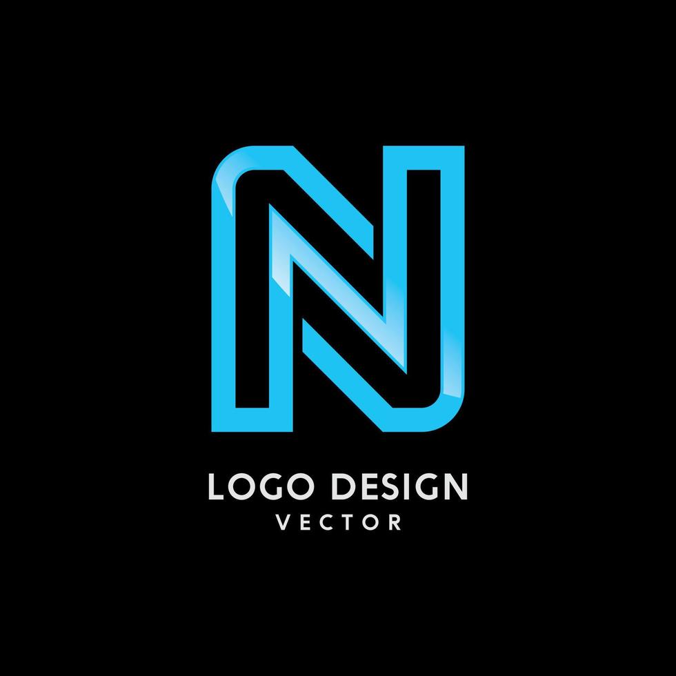 N Symbol Typography Logo Design Vector