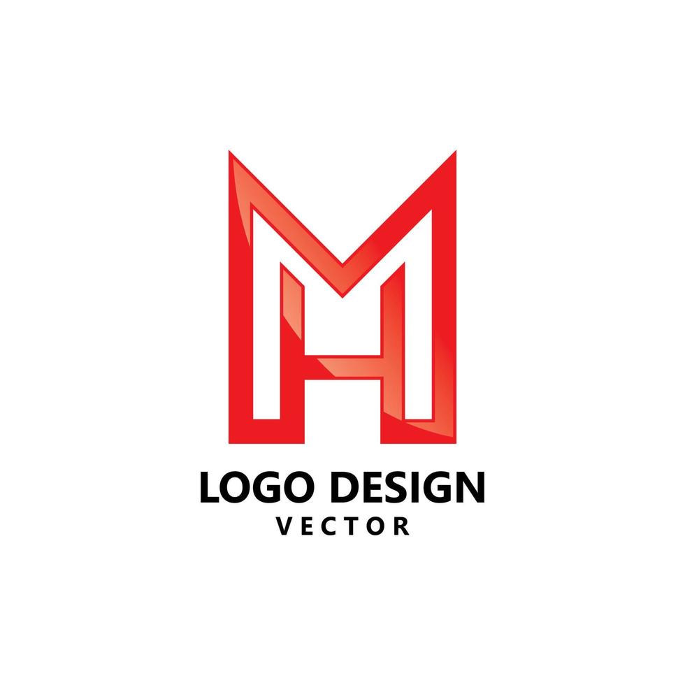 vector de diseño de logotipo inicial mh