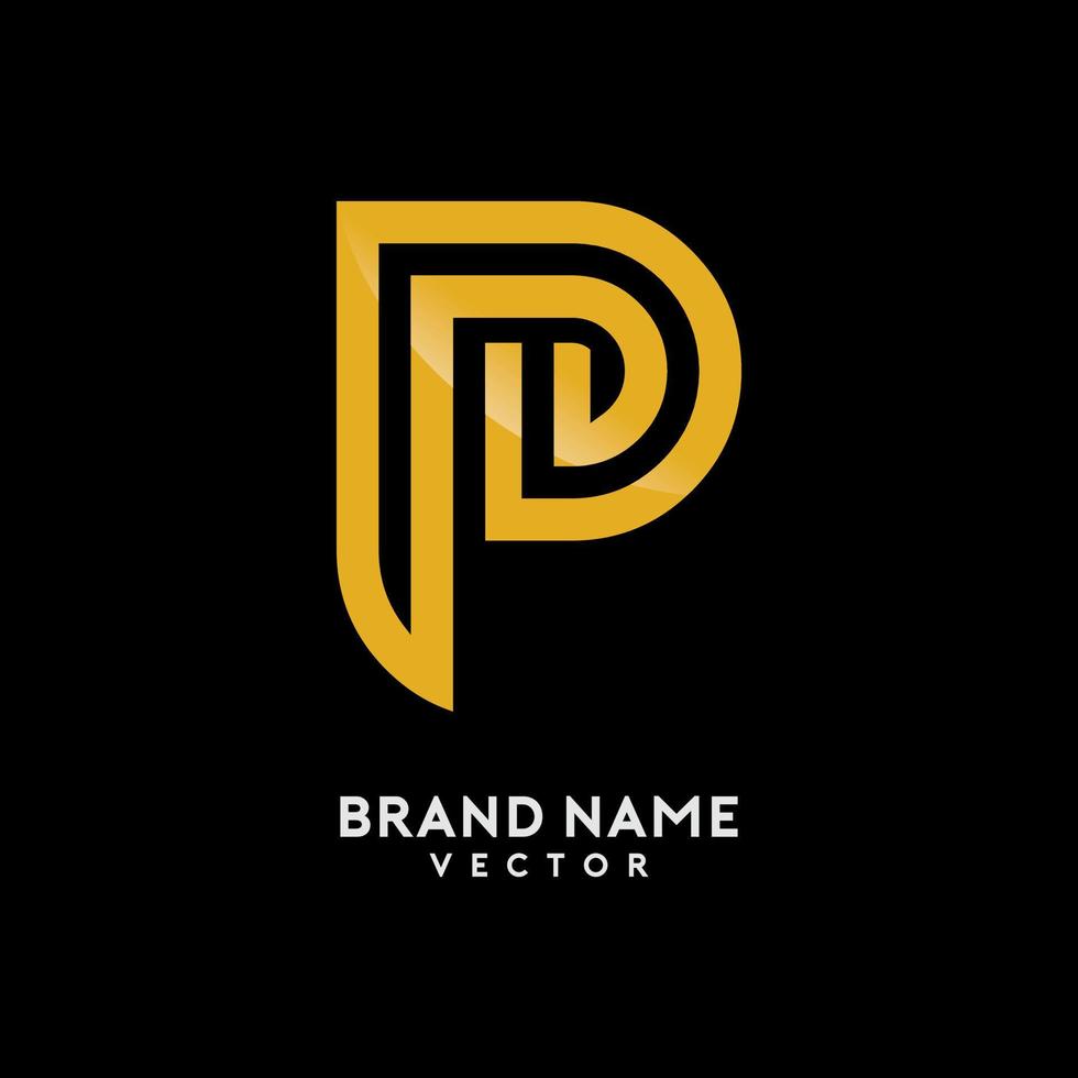 P Letter Gold Monogram Logo Design vector