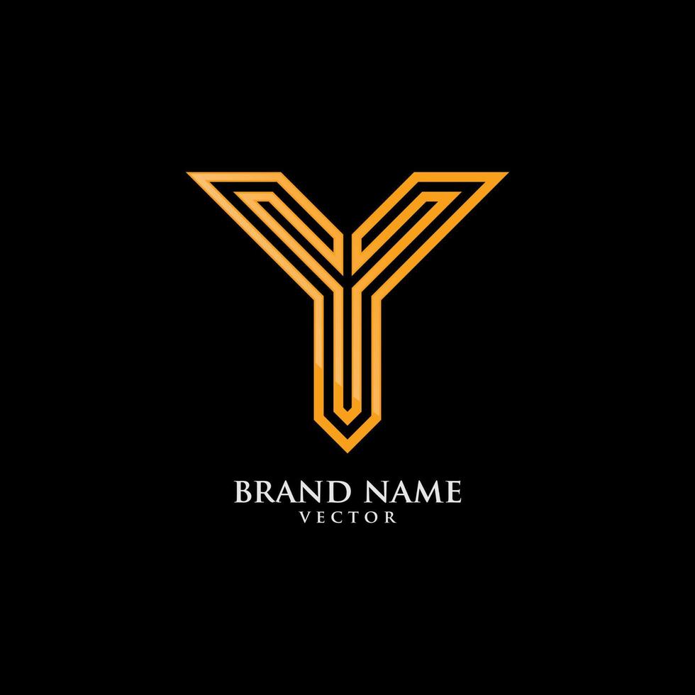 Y Symbol Line Art Logo Design Vector