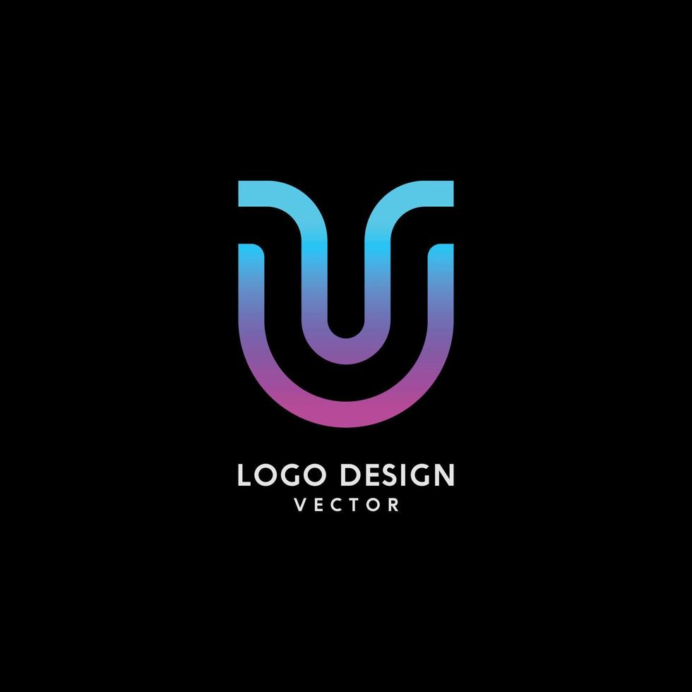 vector de diseño de logotipo de letra u abstracto