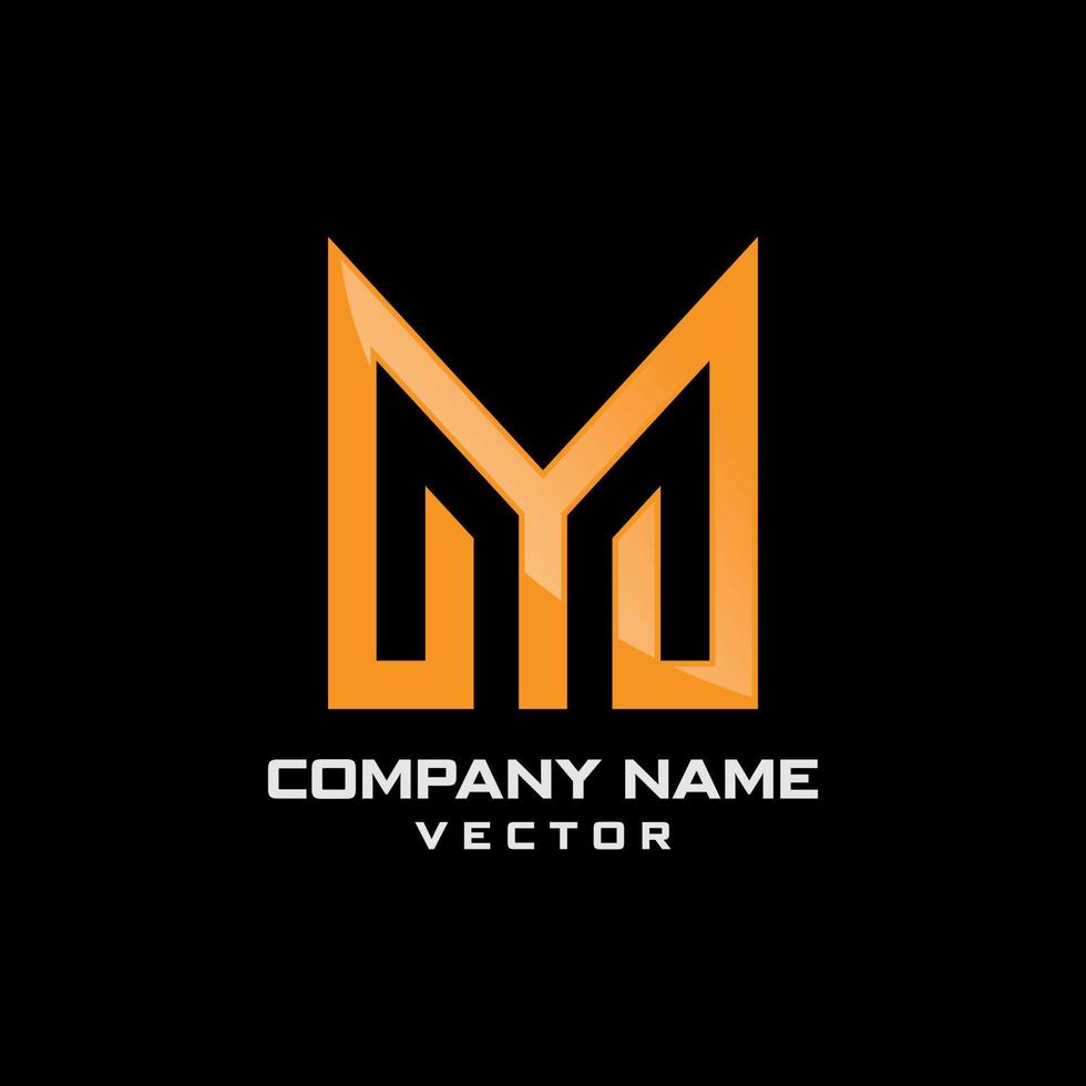 Monogram M Letter Logo Template Vector