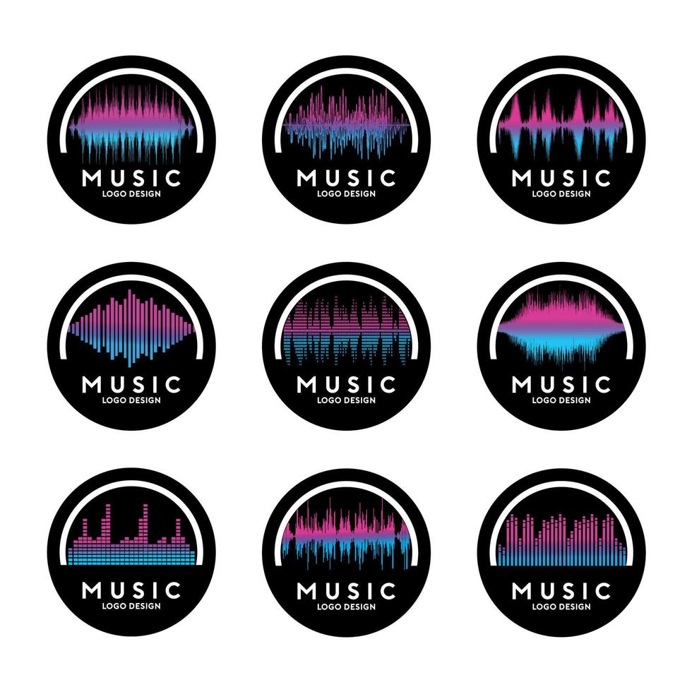 conjunto de plantillas de logotipo de música vector