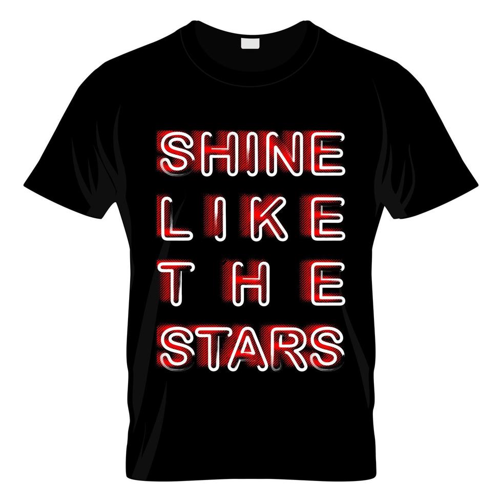 brillar como el vector de diseño de camiseta de tipografía de estrellas