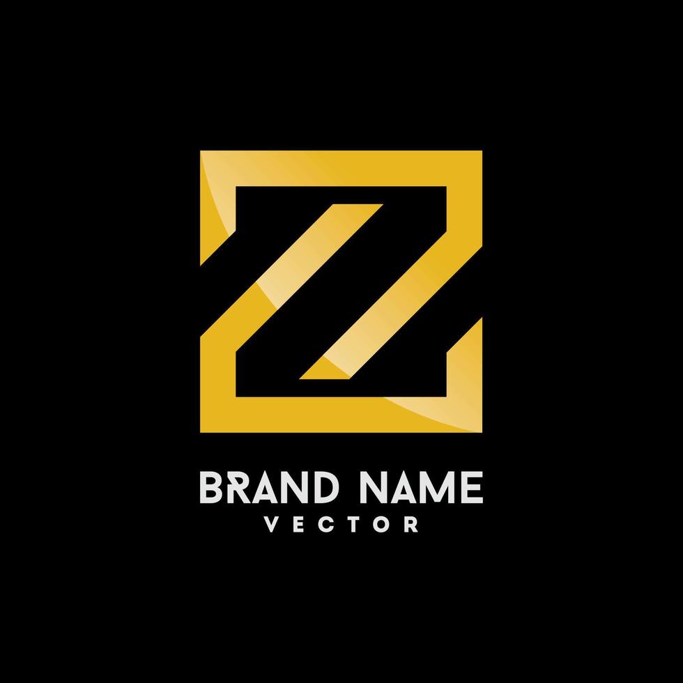 letra z en diseño de logotipo estilo monograma dorado vector