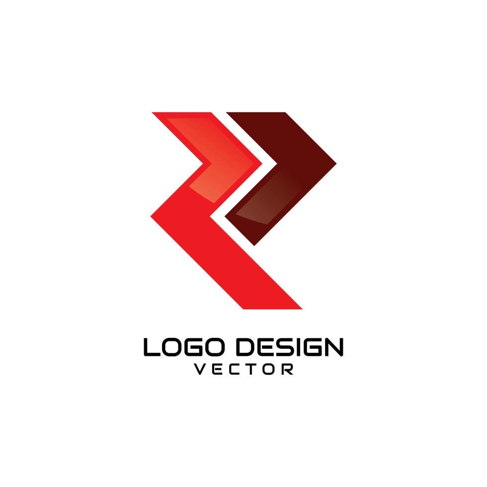 vector de diseño de logotipo de símbolo r abstracto