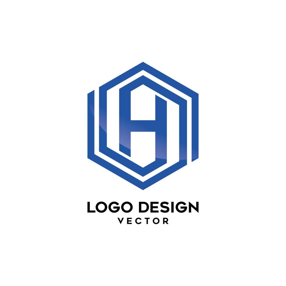 diseño de logotipo hexagonal h vector