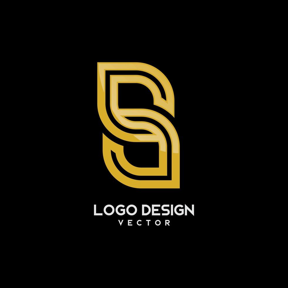 Gold Monogram S Symbol vector