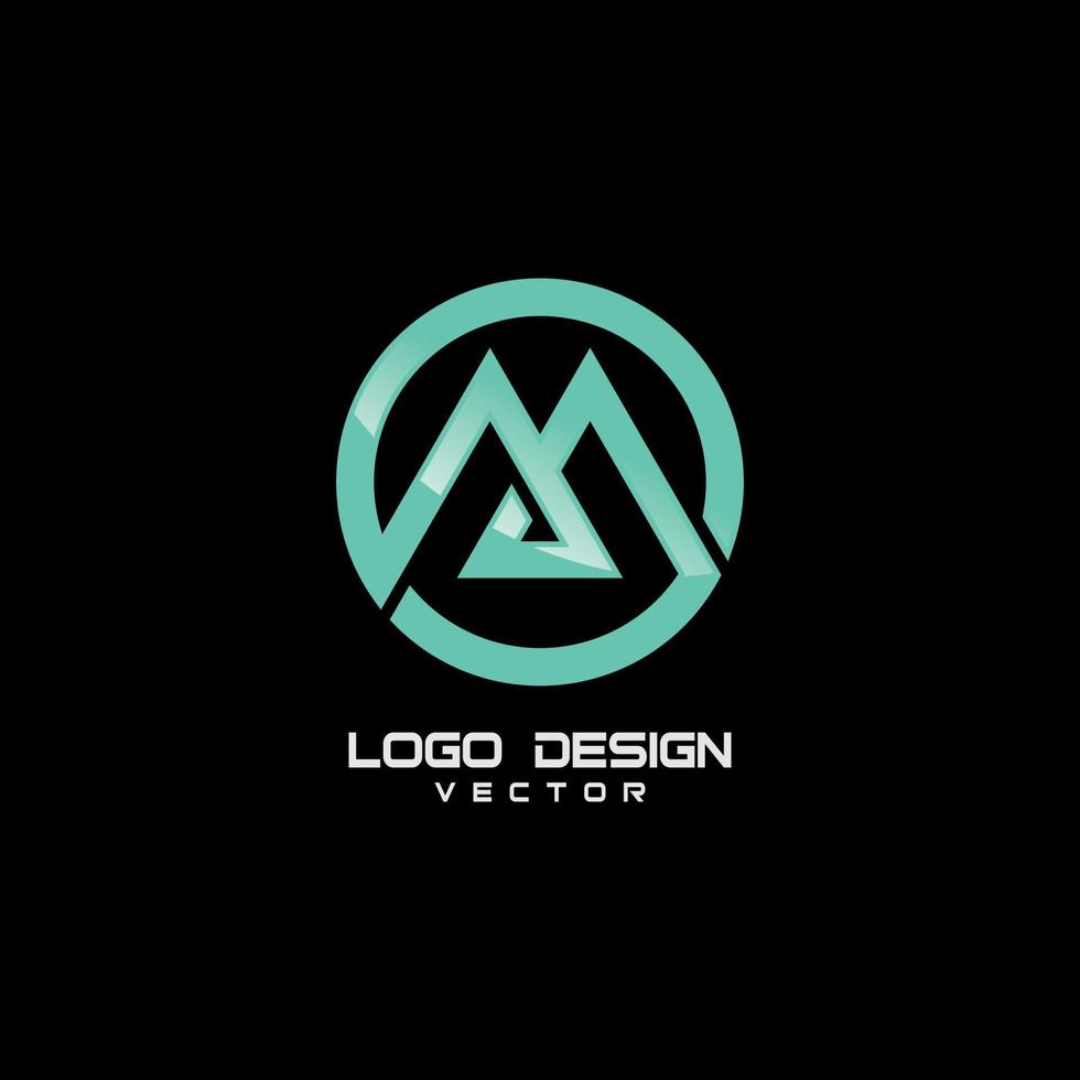 diseño de logotipo de letra m redonda moderna vector