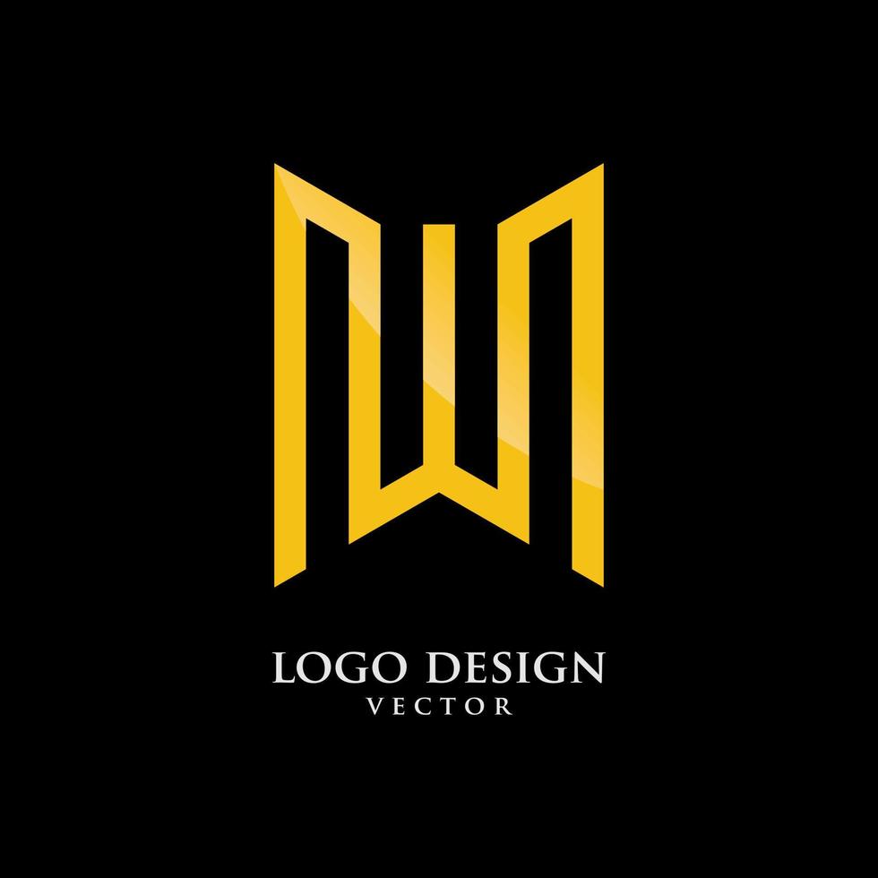 diseño de logotipo de monograma dorado con letra w vector