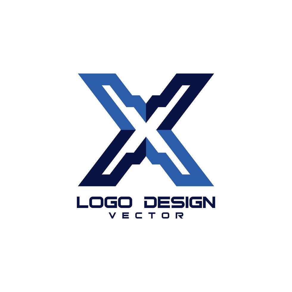 Modern X Symbol Logo Design vector