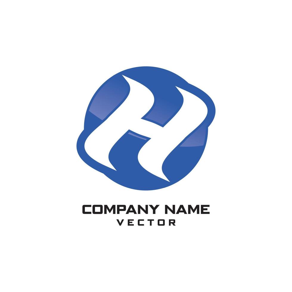 diseño de logotipo de empresa de símbolo h abstracto vector