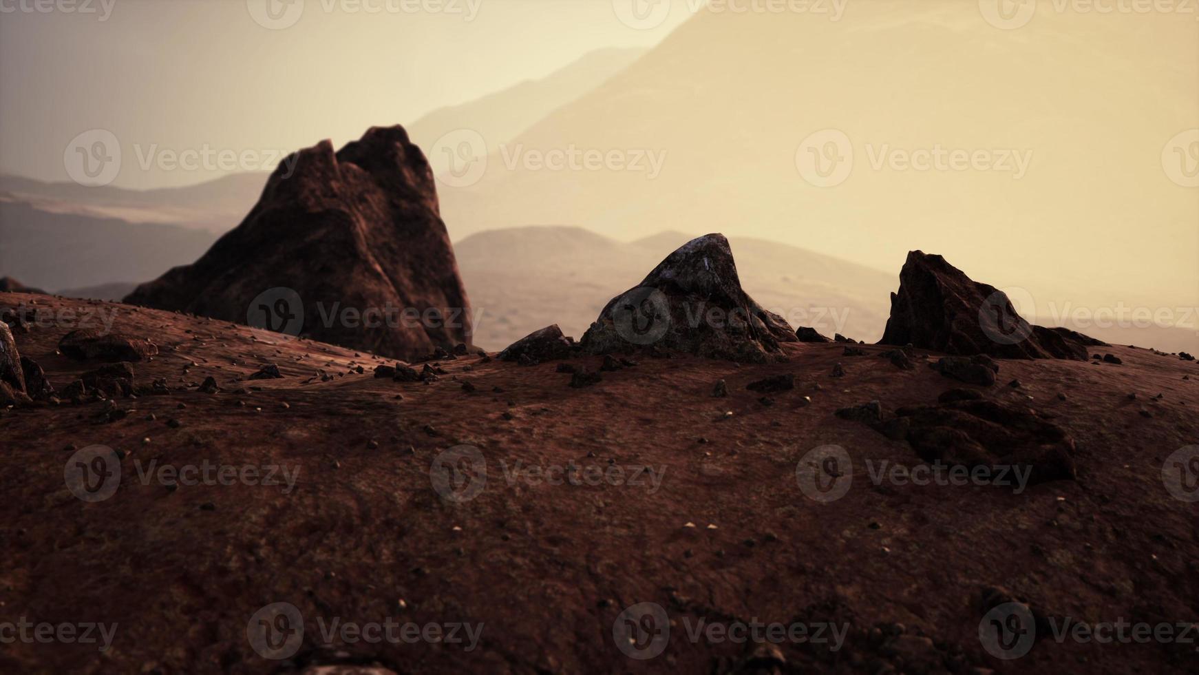 Rock formations in desert of Wadi Rum photo