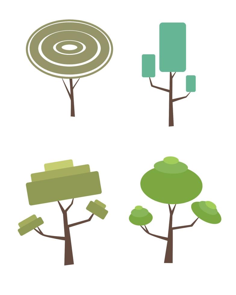 Trees with shapes vector clipart