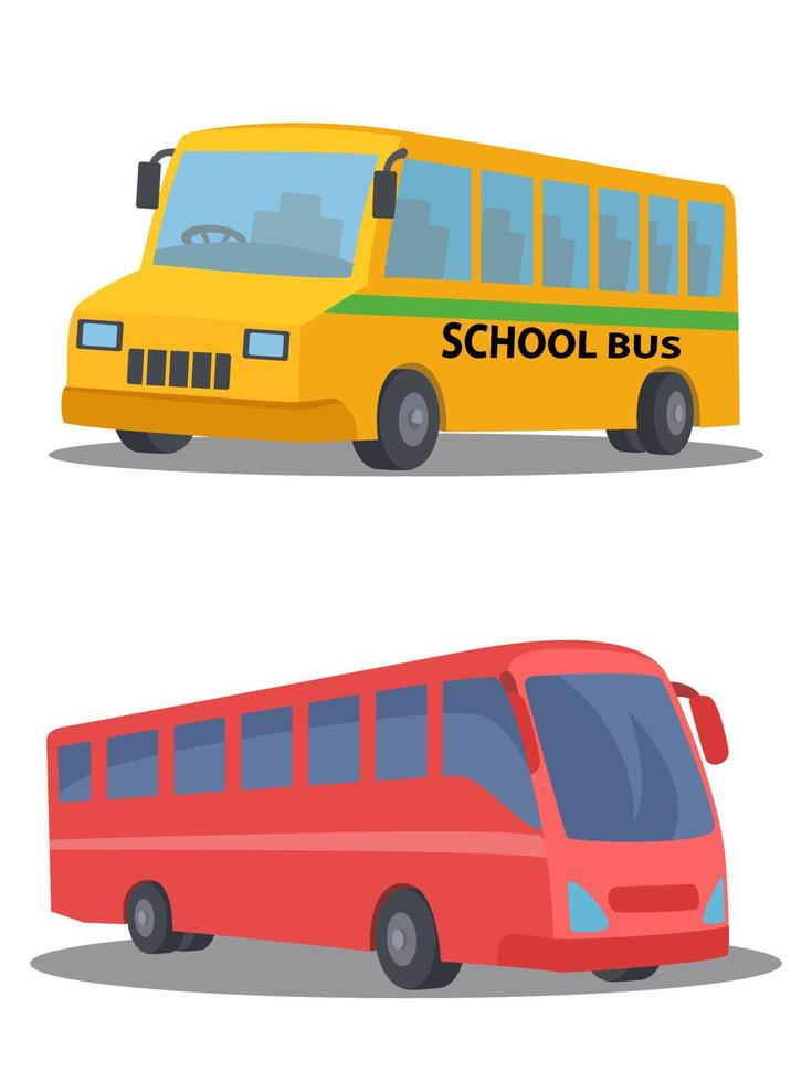 Bus set vector clipart design